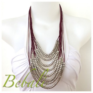 Multi Strings Leathe Necklace Fashion